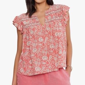 VELVET BY GRAHAM & SPENCER  Kenzie Floral Block Print Print Top Size M $145